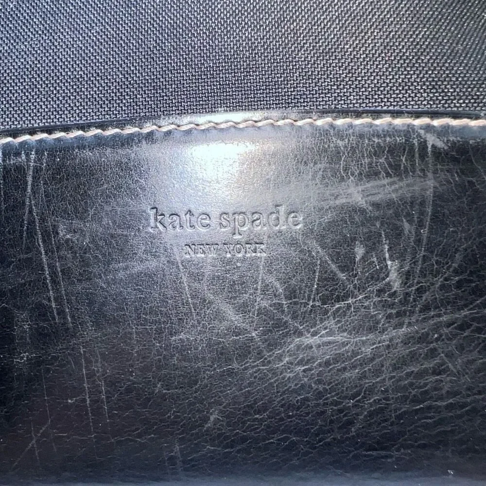 Kate Spade Made in Italy Vintage Red Square Interior Canvas and Leather Shoulder